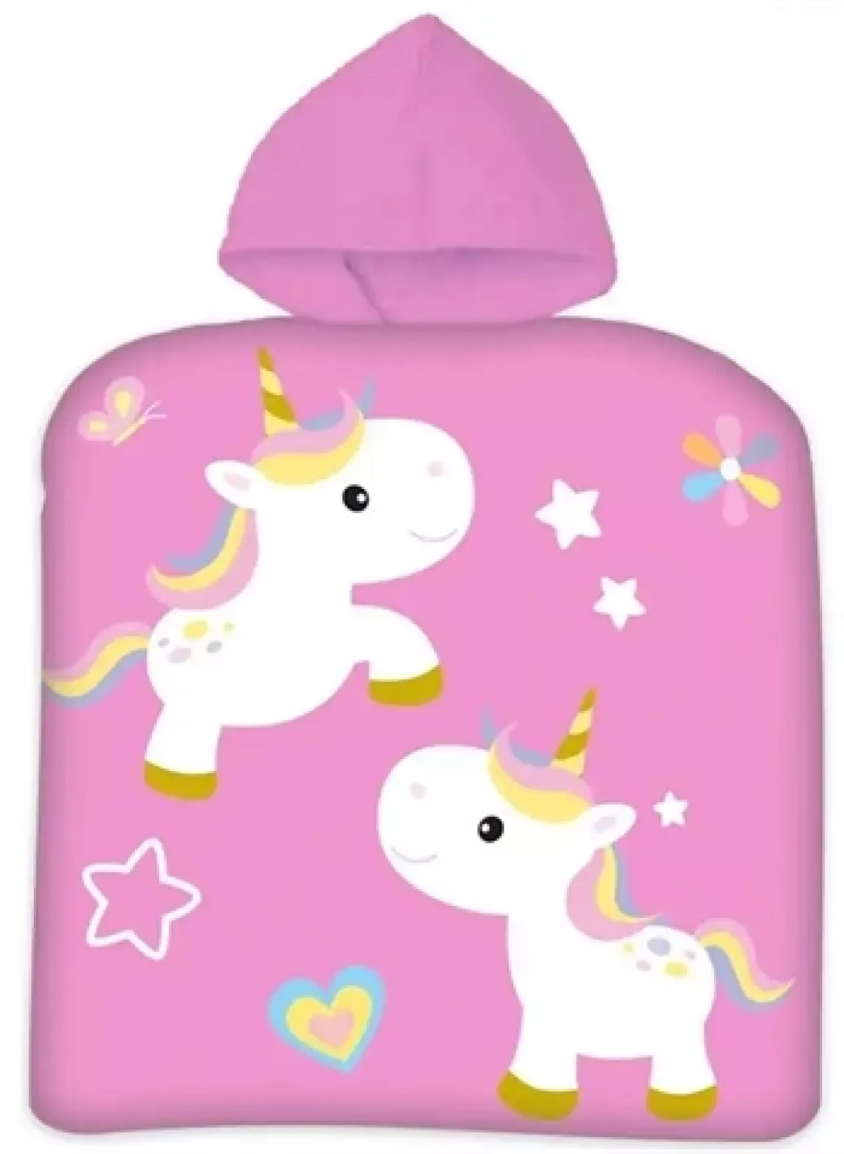 #1 - Badeponcho - Børnehåndklæde - Unicorn - 50x100 cm - 100% Bomuld